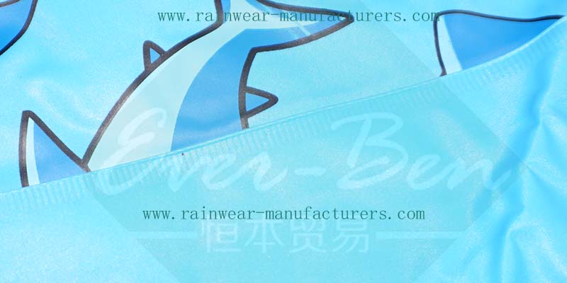 Blue PVC totes rain poncho welding seams